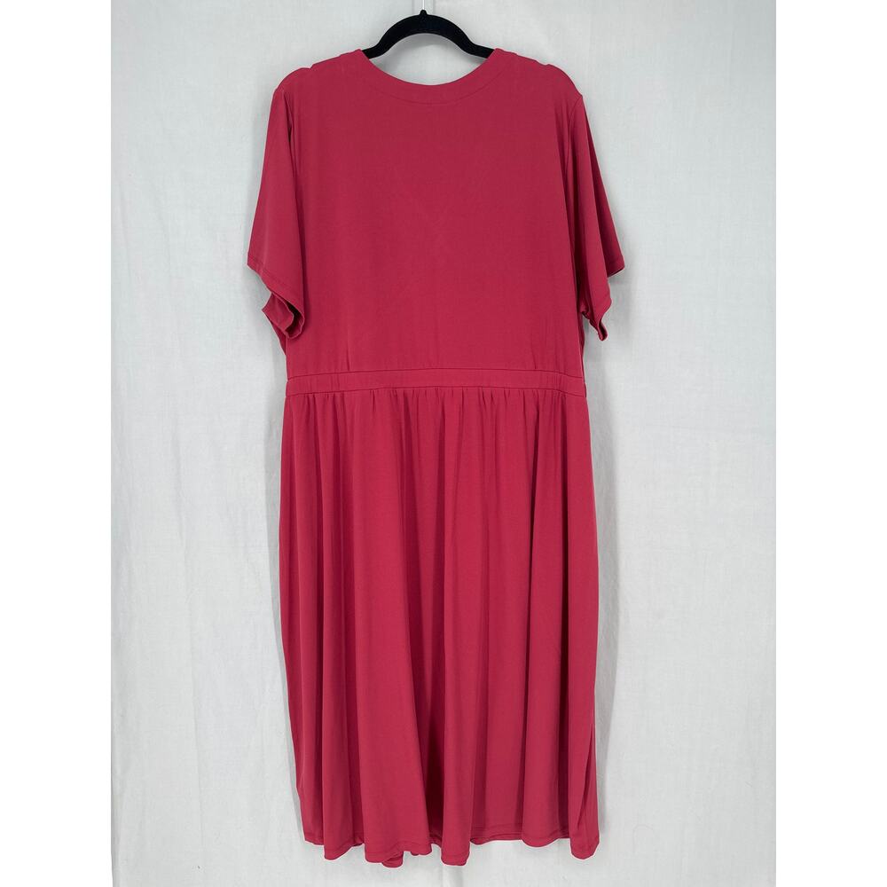Lane Bryant Dress 22 24 Red Knee Length V Neck Office Capsule Stretch - Picture 3 of 8